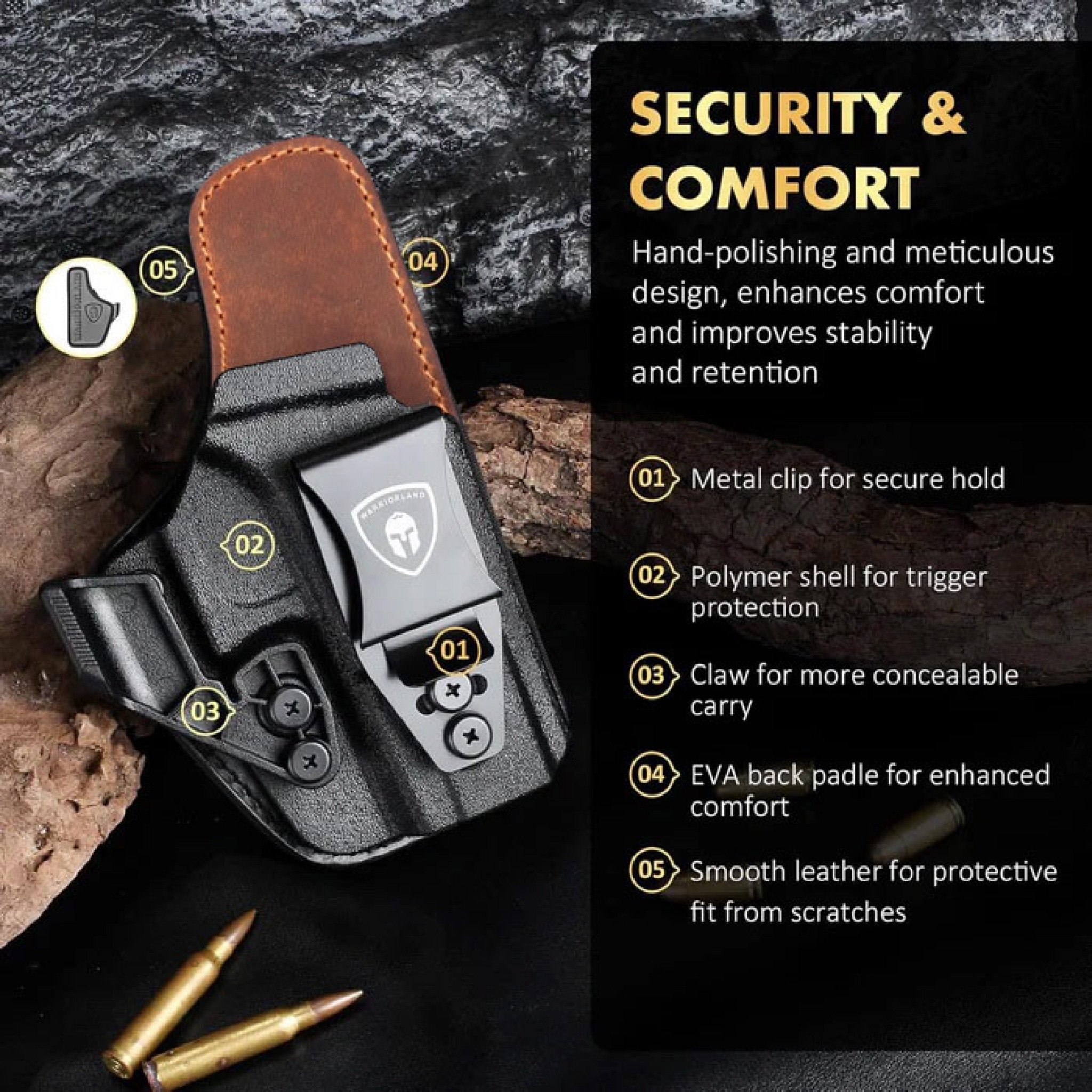 🇹🇭⫸ ซองพกใน Kydex + หนัง G19/G17 (WARRIORLAND)