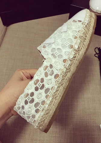 รองเท้า cn flat espadrilles ลูกไม้ มีสีขาว และ ดำ size 35-40 รหัส M000117