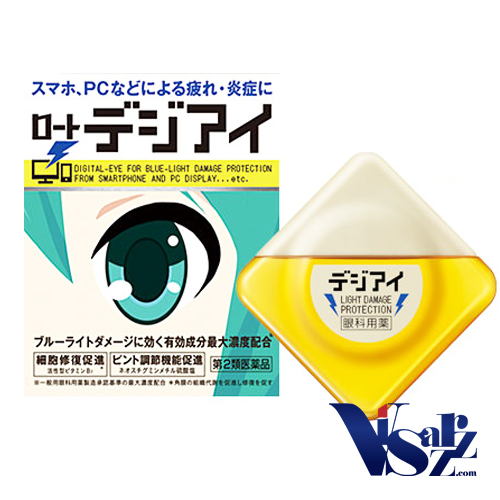Rohto Digital Eye Drops หรือรุ่น Hatsune Miku 12mL ความเย็นระดับ 2 ปกป้องดวงตาและซ่อมแซมเนื้อเยื่อบริเวณดวงตาที่ถูกทำลายจากแสงสีฟ้าจากหน้าจอคอมพิวเตอร์และโทรศัพท์มือถือ ช่วยเพิ่มออกซิเจนบริเวณรอบดวงตา หยอดแล้วดวงตาสดใส รู้สึกสดชื่น