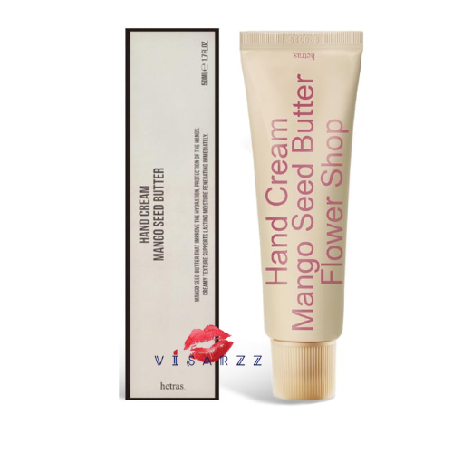 (Flower Shop) Hetras Mango Seed Butter Perfume Hand Cream แฮนด์ครีม ครีมทามือ บำรุงมือ 50g เนื้อสัมผัสนุ่ม กลิ่นหอมติดทนนาน