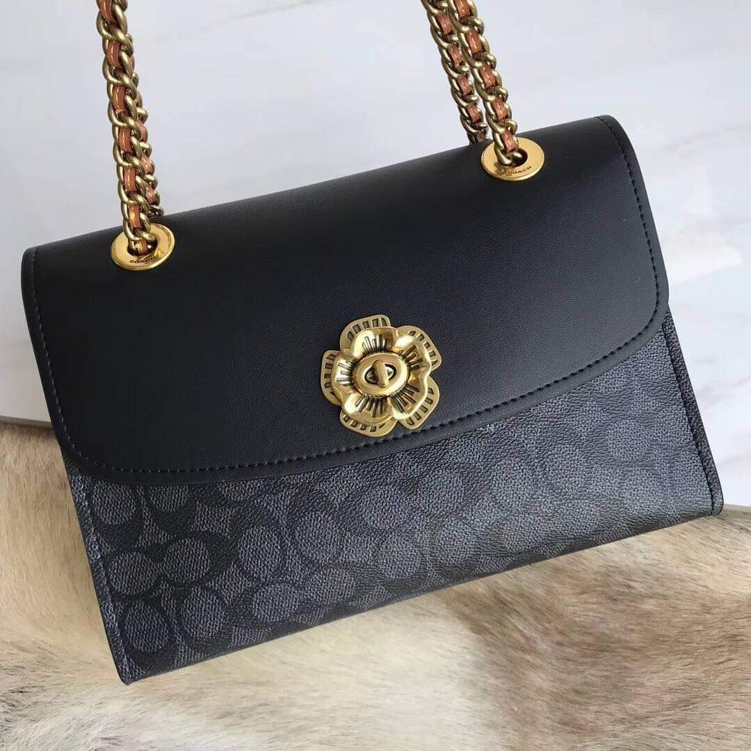 Coach Parker In Signature Canvas With Tea Rose Coach Mini Signature (แอดไลน์ก่อนสั่งซื้อ)