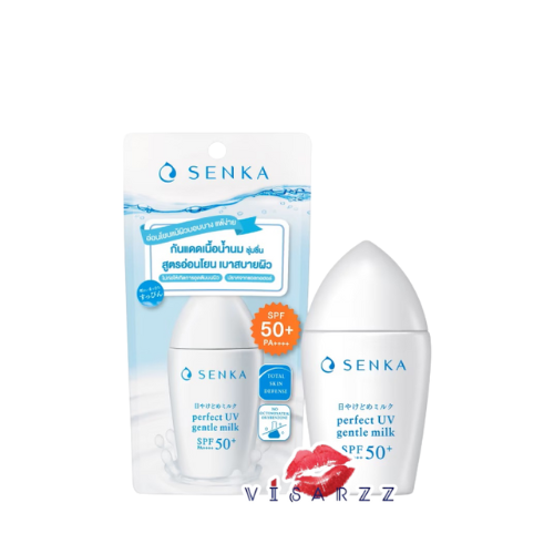 Senka Perfect UV Gentle Milk SPF 50+ PA++++ 40mL เซนกะ เพอร์เฟ็ค ยูวี เจนเทิ้ล มิลค์ กันแดดเนื้อน้ำนม อ่อนโยนแม้ผิวบอบบางแพ้ง่าย สัมผัสบางเบา บำรุงผิวชุ่มชื่น กันน้ำ ปกป้องผิวบอบบางจากรังสียูวี