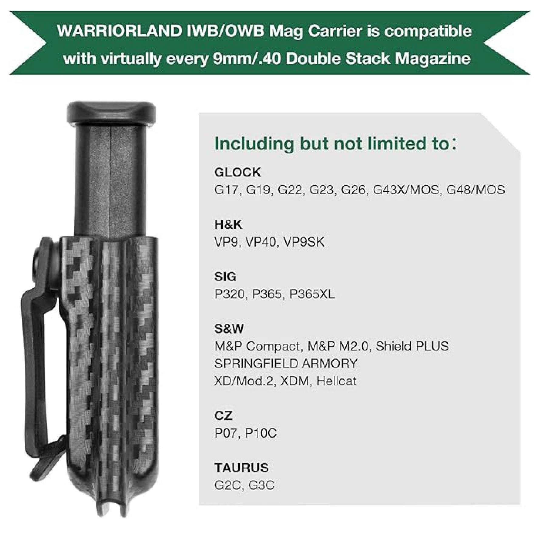 🇹🇭⫸ ซองแม็กกาซีน 9 mm. Carbon Fiber Kydex [ Warriorland ]