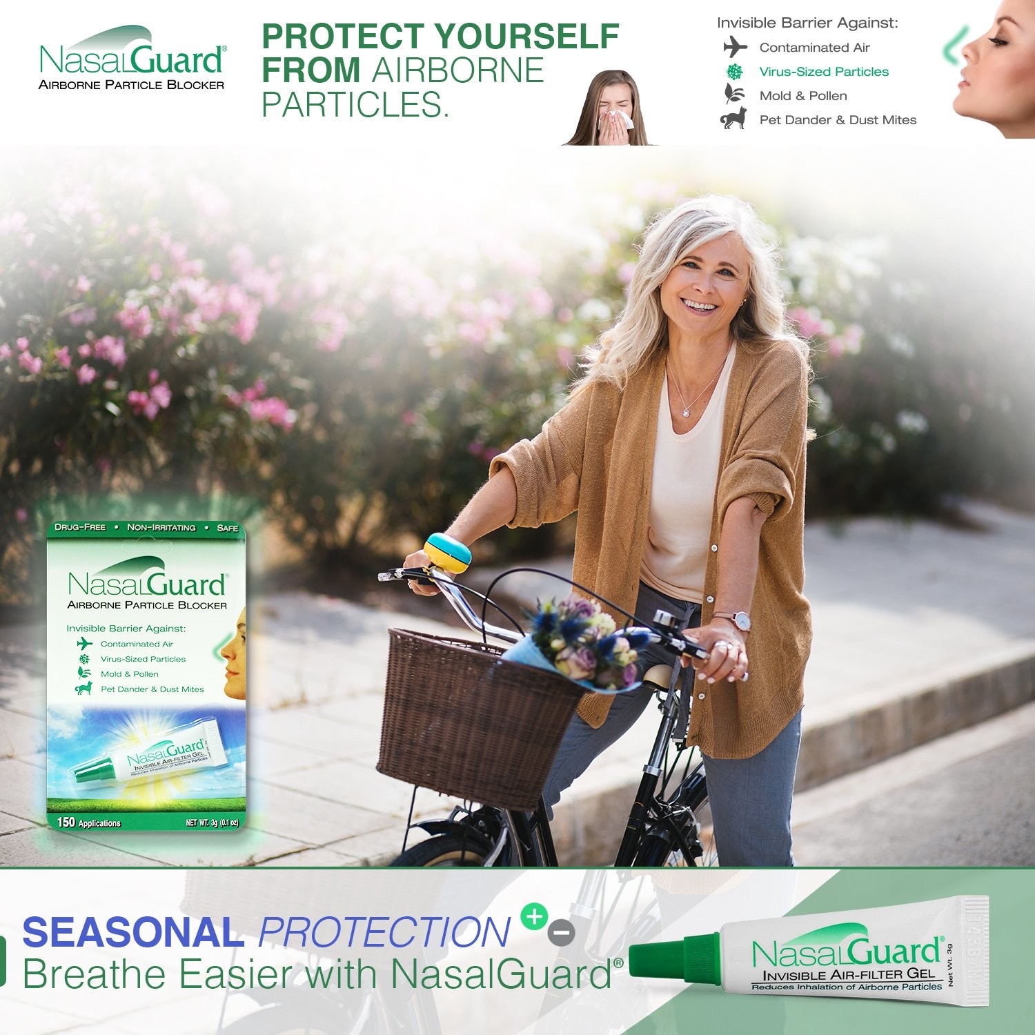 เจลป้องกันสิ่งปนเปื้อนในอากาศชนิดทา NasalGuard Airborne Particle Blocker (3g)