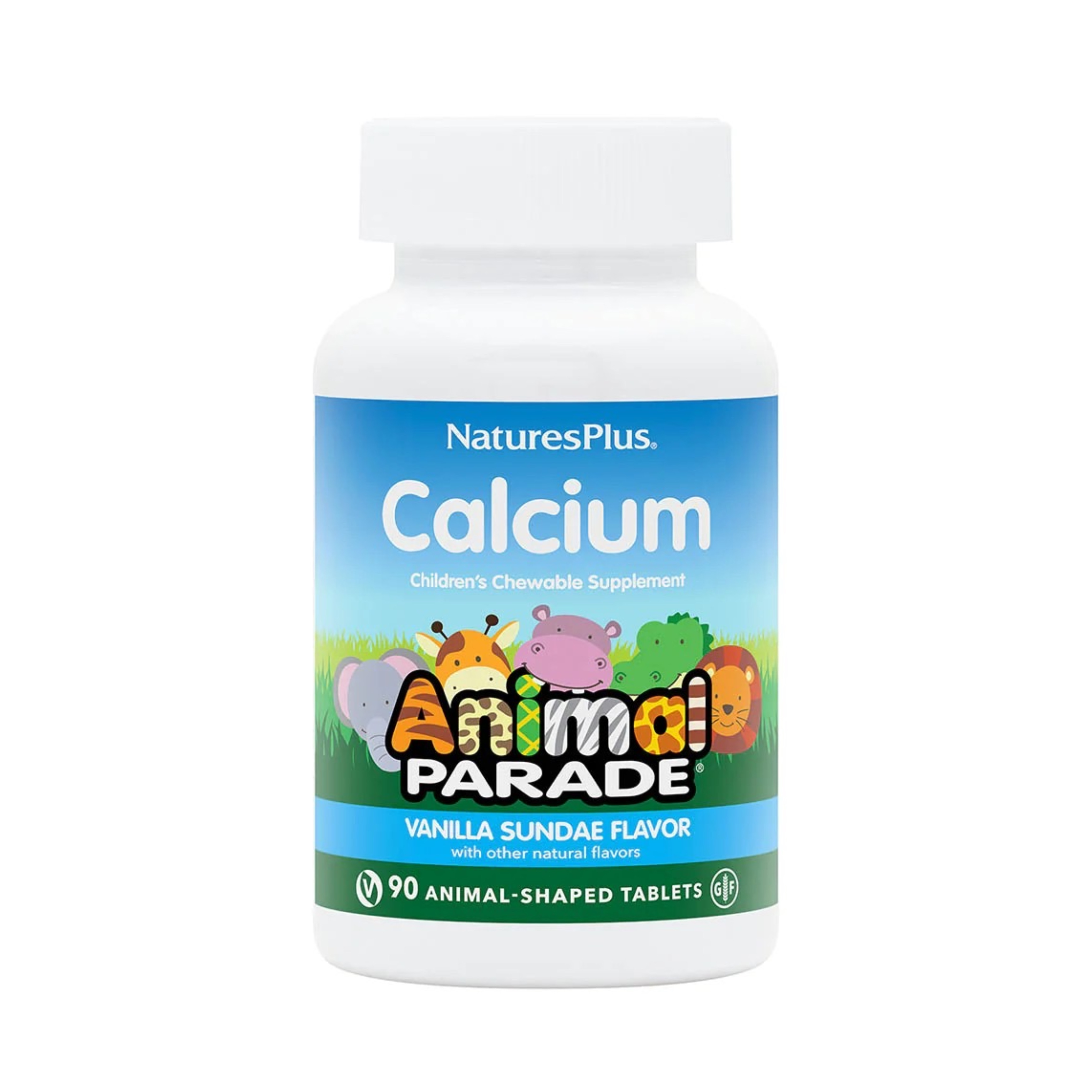 แคลเซียมแบบเม็ดเคี้ยวสำหรับเด็ก NaturesPlus Animal Parade CALCIUM Children's Chewable Supplement