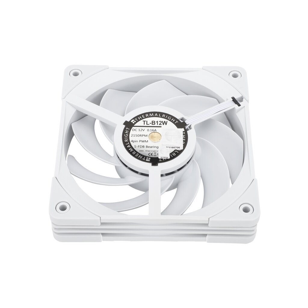 Thermalright TL-B12W Case Fans, (2150 RPM) 120mm Case Fan, 4pin PWM Fan Cooler White
