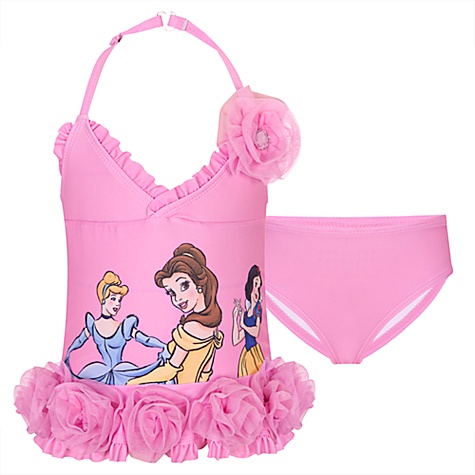 ชุดว่ายน้ำเด็กหญิง Deluxe Disney Princess Swimsuit for Girls -- 2-Pc ไซส์ S(5/6) และ L(8/10) จาก Disneystore อเมริกา