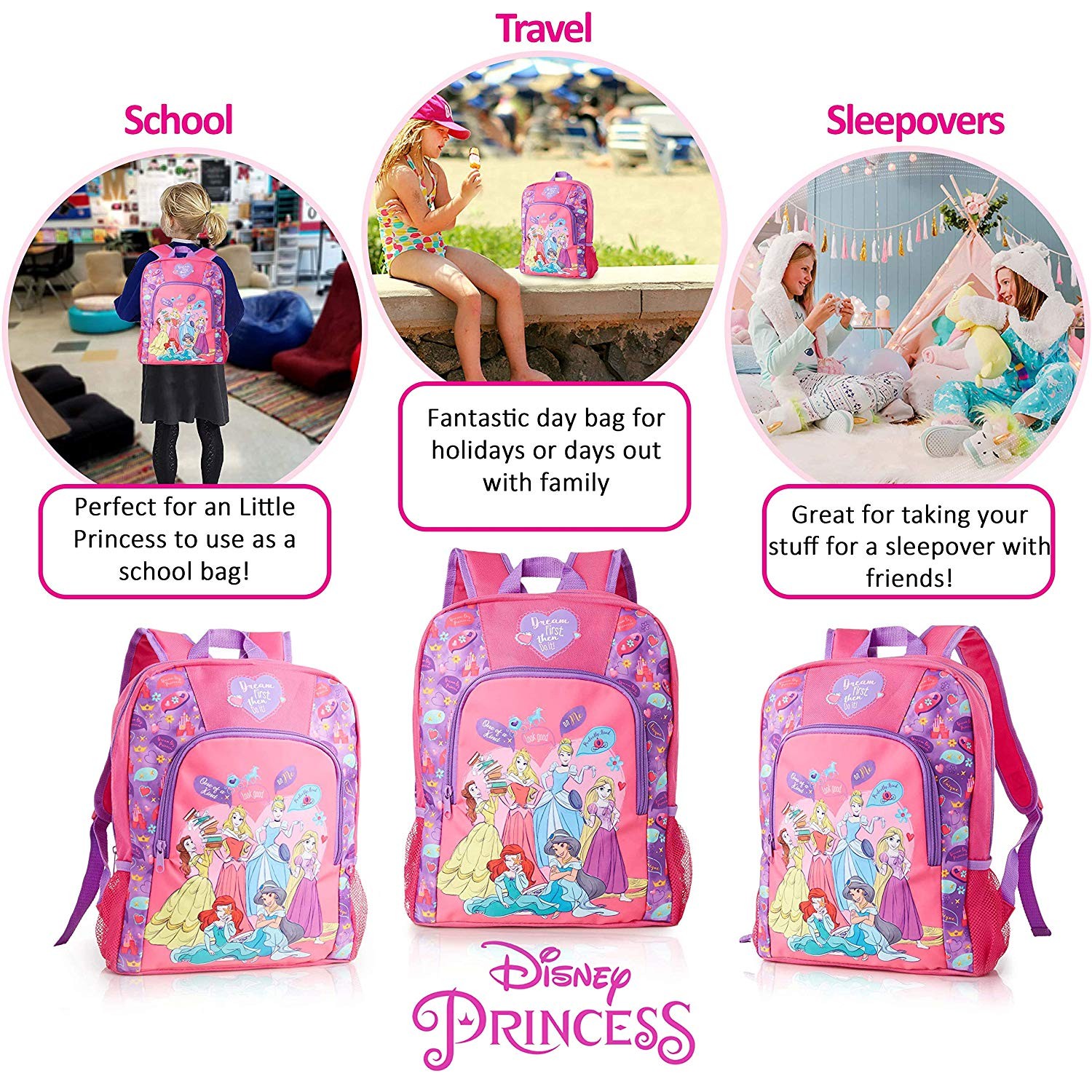 กระเป๋าเป้สะพายหลังสำหรับเด็ก SAMBRO Disney Princess Backpack for Kids