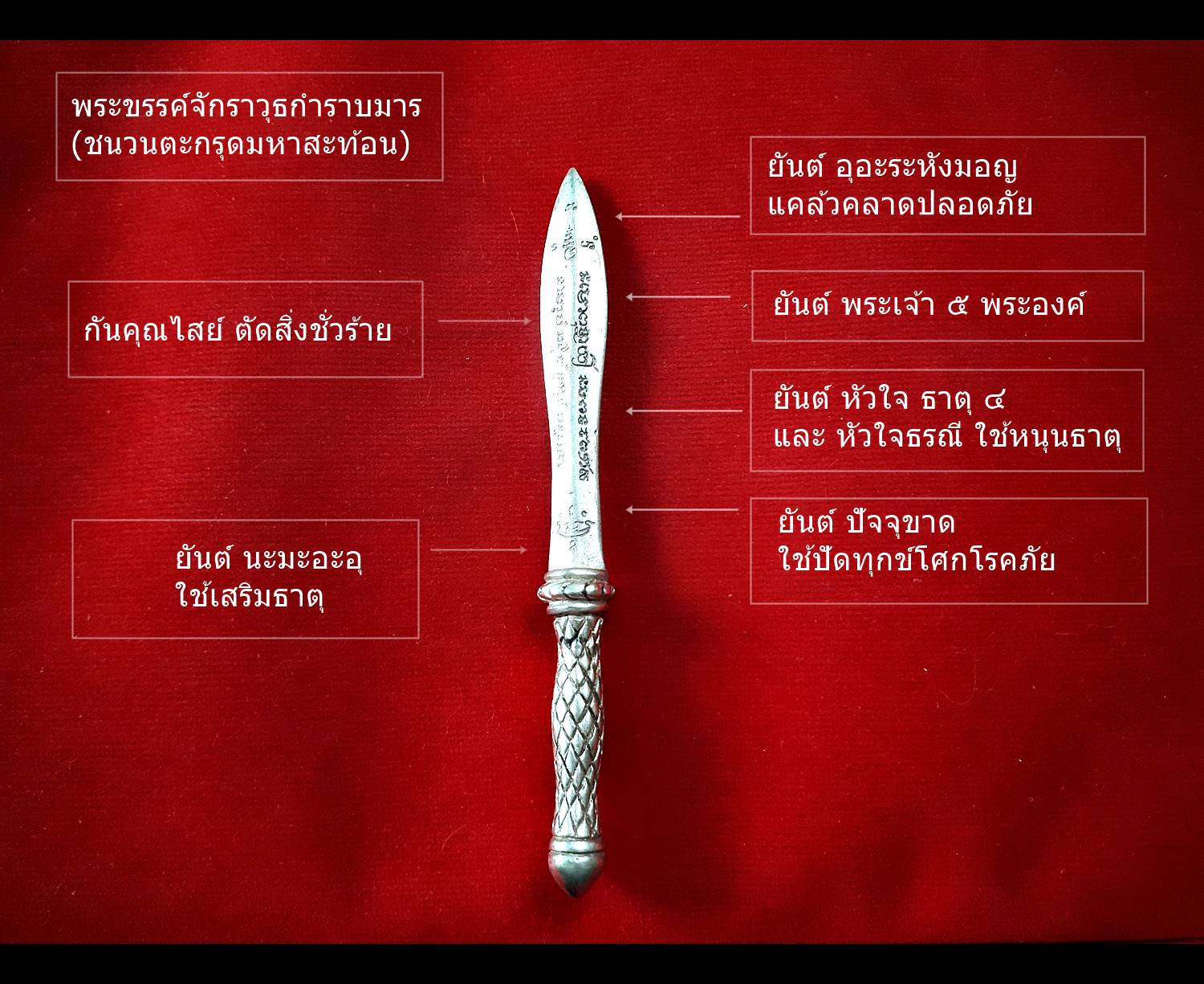 พระขรรค์ จักราวุธกำราบมาร มหาสะท้อนจักรพรรดิ เนื้อมหาชนวน (ผสมเหล็กไหลสุริยันราชา ผสมใส่ชนวนตะกรุดมหาสะท้อน) (ขนาด4นิ้ว) ปี2560 #รับประกันแท้ - หลวงพ่อเล็ก วัดท่าขนุน ร่วมปลุกเสก