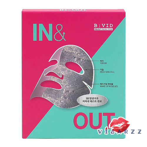(1 กล่อง 5 แผ่น) B:VID In & Out Facial Mask 1 กล่อง 5 แผ่น มาส์กคนสกปรก มาส์ก detox รูขุมขน ช่วยดึงสิ่งสกปรกออกจากใบหน้า