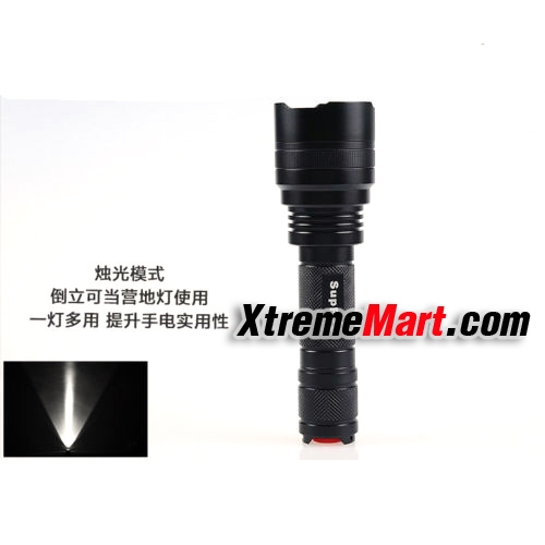 ชุดเซตไฟฉาย SupFire C8 T6 LED flashlight 1100LM 5 โหมด แสงสีขาว (สีดำ)