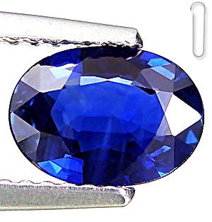พลอยไพลิน (Blue Sapphire) รูปไข่ น้ำหนัก 1.23 กะรัต ขนาดตามใบเซอร์ 5.80x8.06x2.87 มิล สีน้ำเงินกำมะหยี่สวย สถาบันให้สีน้ำเงิน ไฟดี เจียระไนสวย