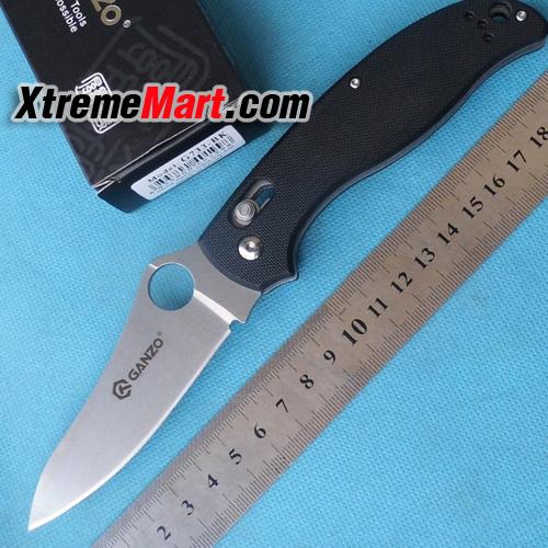 มีดพับ Ganzo G733 สีดำ Hunting Folding Knife 440C Blade G10 Handle
