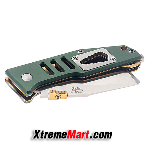 มีดพับ มีดพับเอนกประสงค์ Sanrenmu 7046LTX-LPR-T3 Stainless Steel Folding Knife (ด้ามสีเขียว)