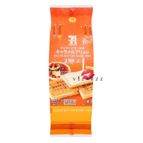 (Exp.05/25) 7-11 Japan Sugar Butter Sand Tree Sugar Butter Caramel Brulee ขนมปังอบกรอบสอดไส้คาราเมลบรูเล่ ซึ่งให้ความหวานละมุนและหอมไหม้