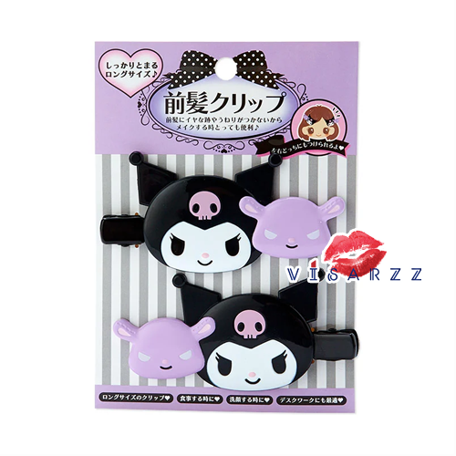 (#6453 Kuromi) Sanrio Hair Clip กิ๊บติดผมญี่ปุ่น 1 คู่ สุดคิวท์