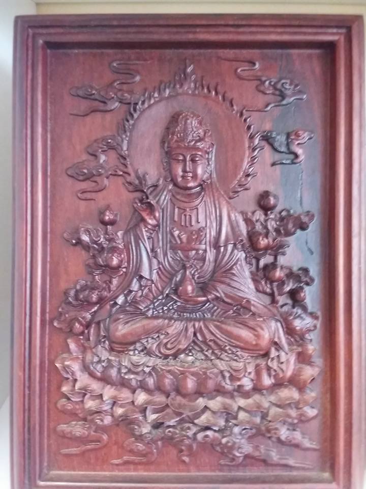 กรอบรูปไม้ ไม้สักแกะสลัก พระแกะสลัก ภาพมงคลเสริมฮวงจุ้ย