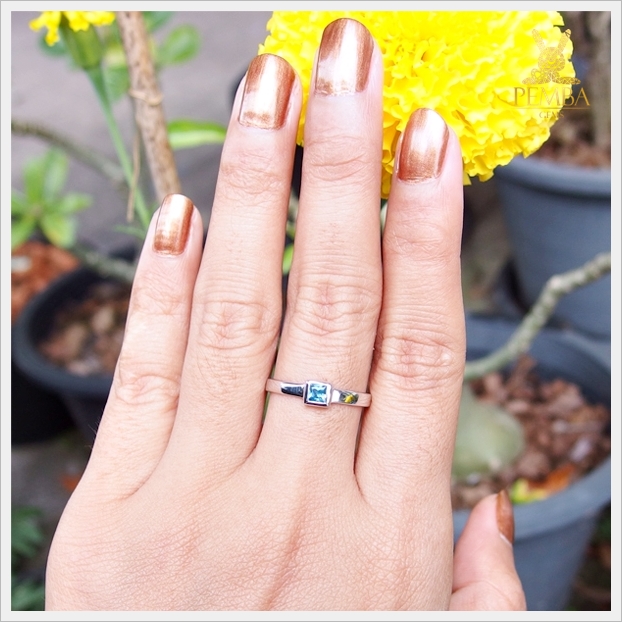 แหวนเพทายแท้ เล็กๆ ใส่ติดนิ้วทำงานน่ารักๆ เงินแท้925 แหวนพลอยแท้