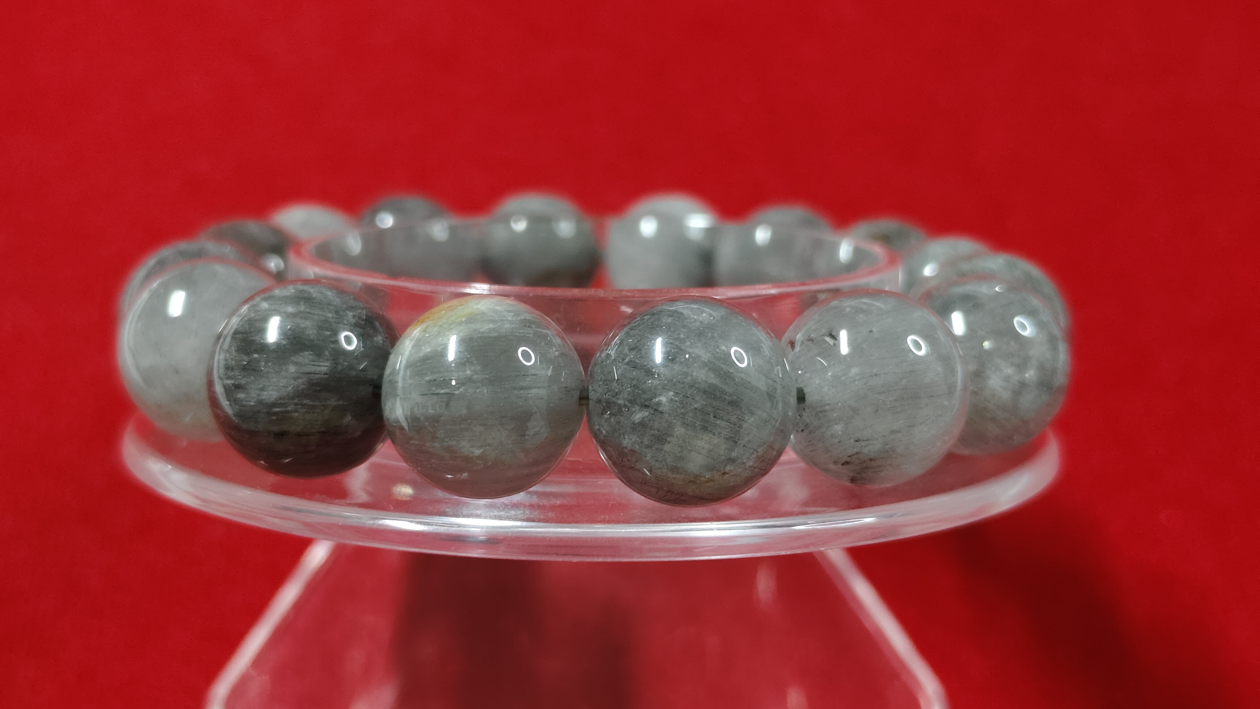 #ข้อมือแก้วโป่งข่าม(แก้วฟ้าแร)รหัสbh-0052