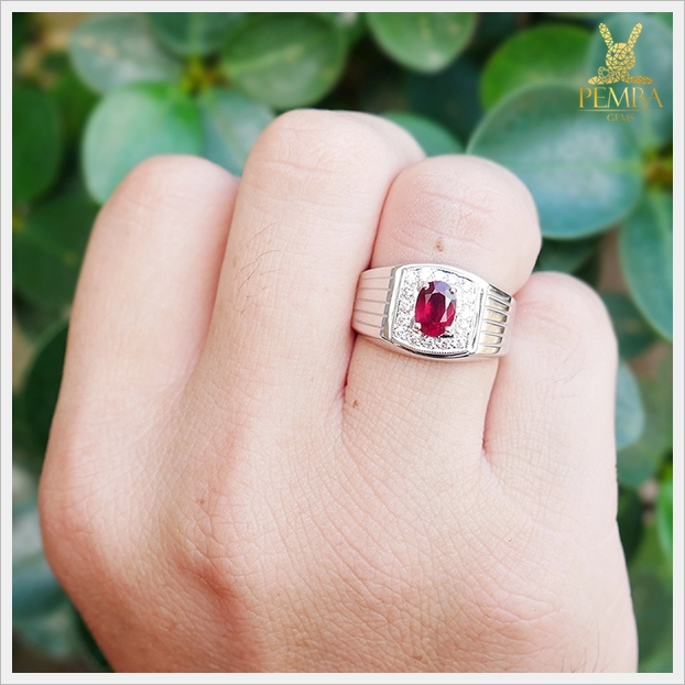 แหวนทับทิมแท้ สีแดงเข้มงดงาม ราชาแห่งอัญมณี ใส่เสริมอำนาจบารมี