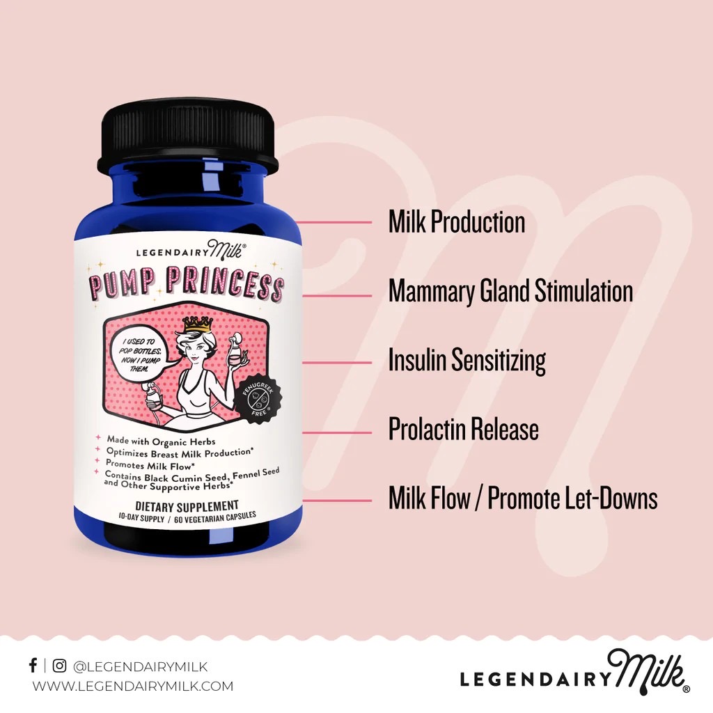 วิตามินบำรุงน้ำนมสำหรับคุณแม่ปั๊มนม Legendairy Milk Pump Princess (180 Capsules)