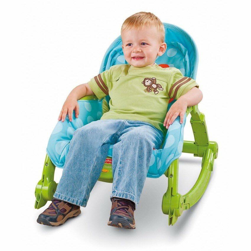 เปลโยกสั่นอัตโนมัติและเก้าอี้โยกปรับระดับได้ Fisher-Price Newborn-To-Toddler Portable Rocker (Lion)