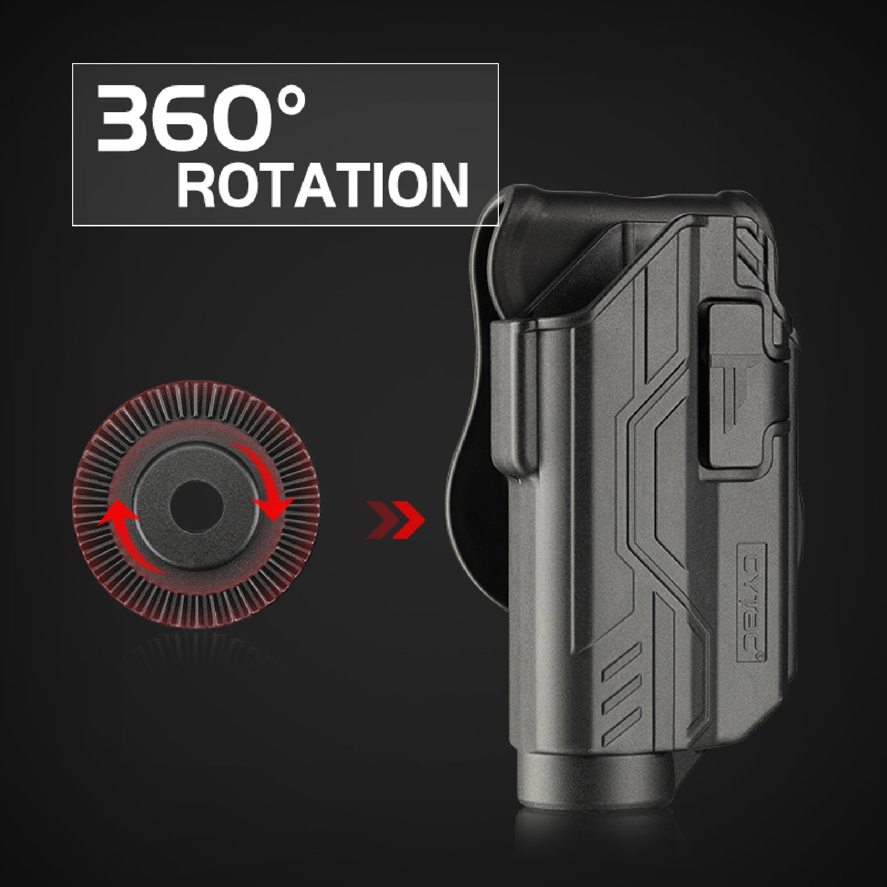 CYTAC thailand ซองพกนอก GLOCK 19 ติดไฟฉาย สามารถใช้กับไฟฉายหลายชนิด (ปลดล็อคนิ้วชี้)