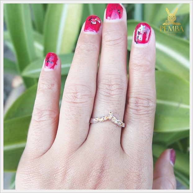 แหวนบุษราคัมแท้ เงินแท้925 ชุบทองคำขาว ใส่ติดนิ้วเก๋ๆ แหวนพลอยแท้