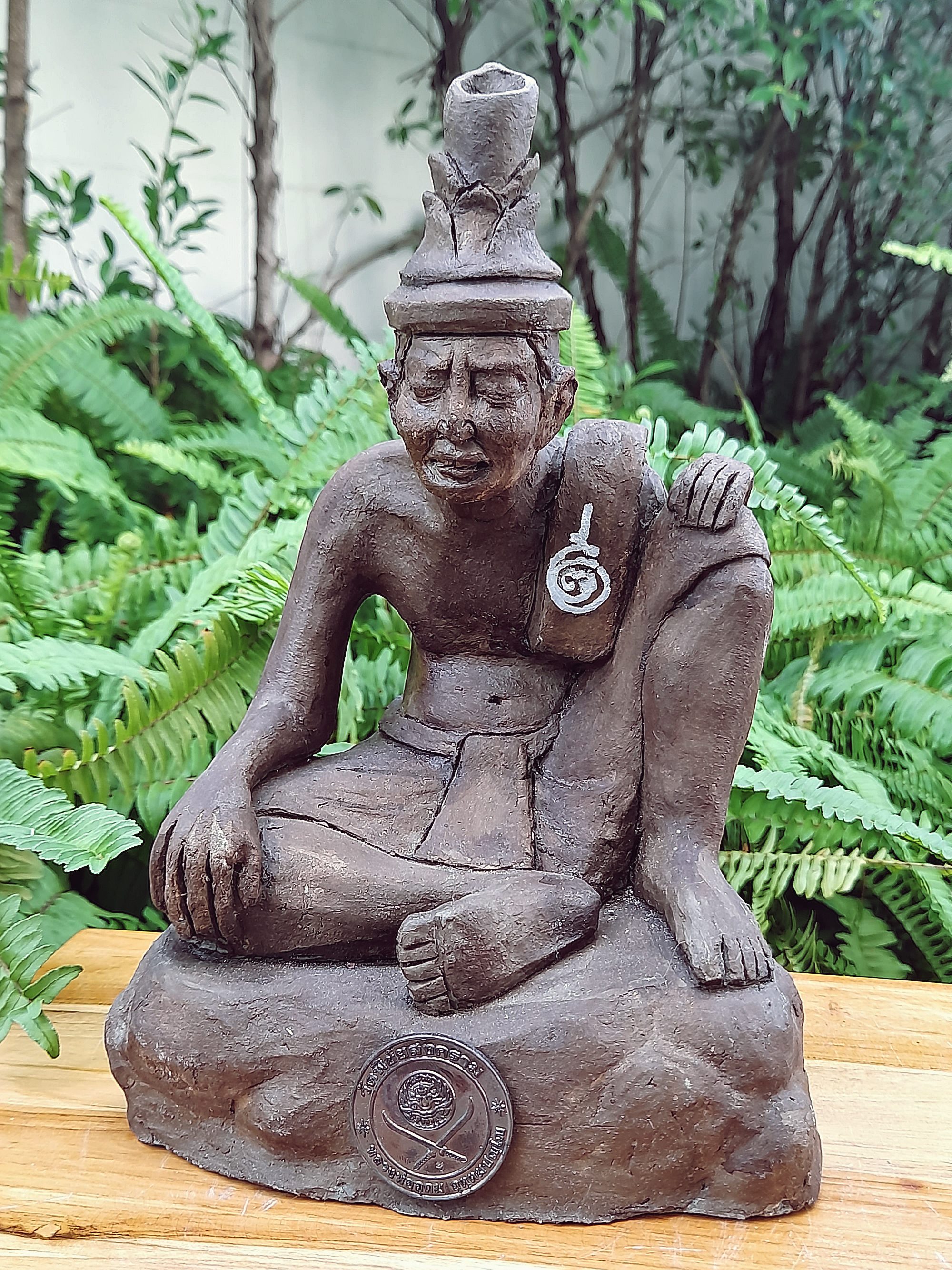 รูปปั้น พ่อปู่ฤาษี นารอท (พ่อแก่) รุ่น2 #รุ่นสุดท้าย พิธีโชคดี เนื้อดินผสมว่าน (ปั้นมือ แบบโบราณ ฐาน7นิ้ว สูง10นิ้ว) จารยันต์ ฐานบรรจุแผ่นยันต์เงิน (จัดสร้าง200ตน) ปี2564 #รับประกันแท้และทัน