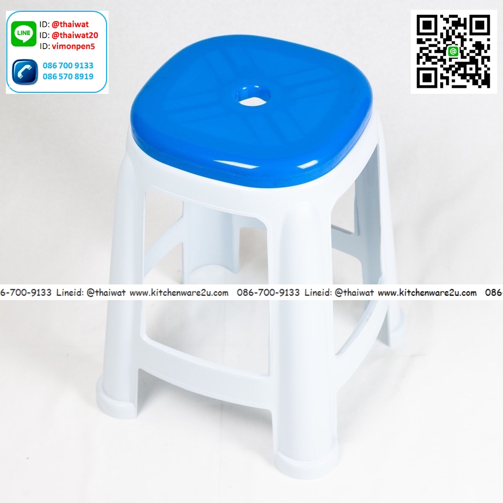 P10739 เก้าอี้โดนัท ขายาว (36.3 x 36.3 x 46.5 ซม.) ดีไซน์ใหม่ No.296 คละสี ราคาส่งต่อ 2 โหล : 24 ตัว: 1050 บ/โหล