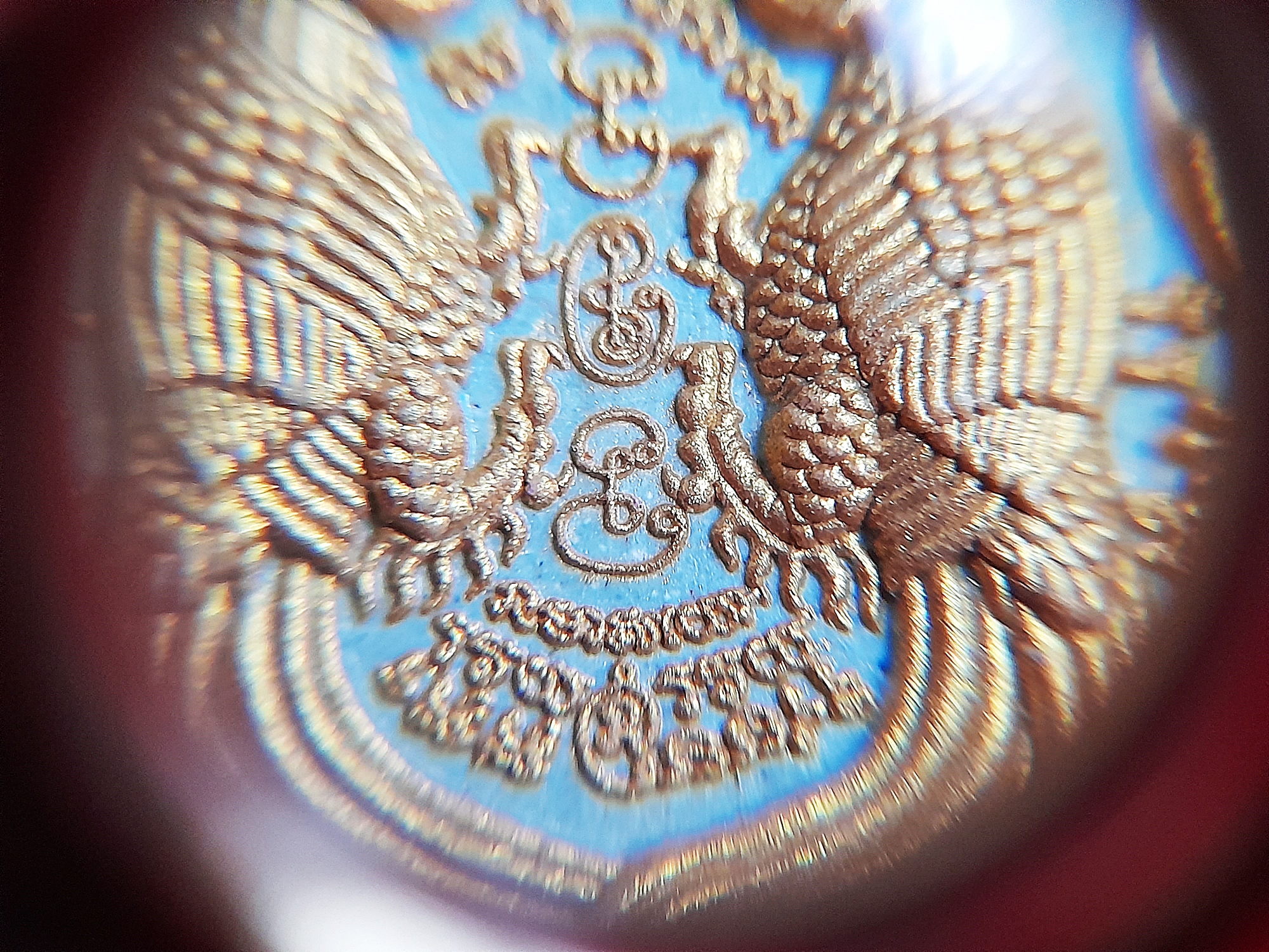 นกสาริกาคู่ เนื้อผง สีเขียวเหนียวทรัพย์ ปัดหน้ากากทอง (หลังจารเขียนยันต์ด้วยมือ) #รับประกันแท้ - พระอาจารย์สุริยัณ วัดป่าฉัพพรรณรังสี จ.ชัยภูมิ