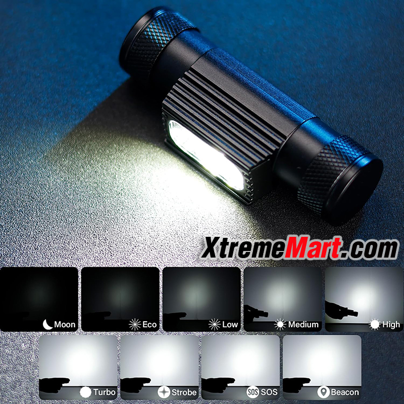 ไฟฉายคาดหัว H35A (H05A) แสงขาว5หลอด แสงขาว Type-C Rechargeable LED headlamp 18650 flashlight สว่าง 1200 - 2000 lumens