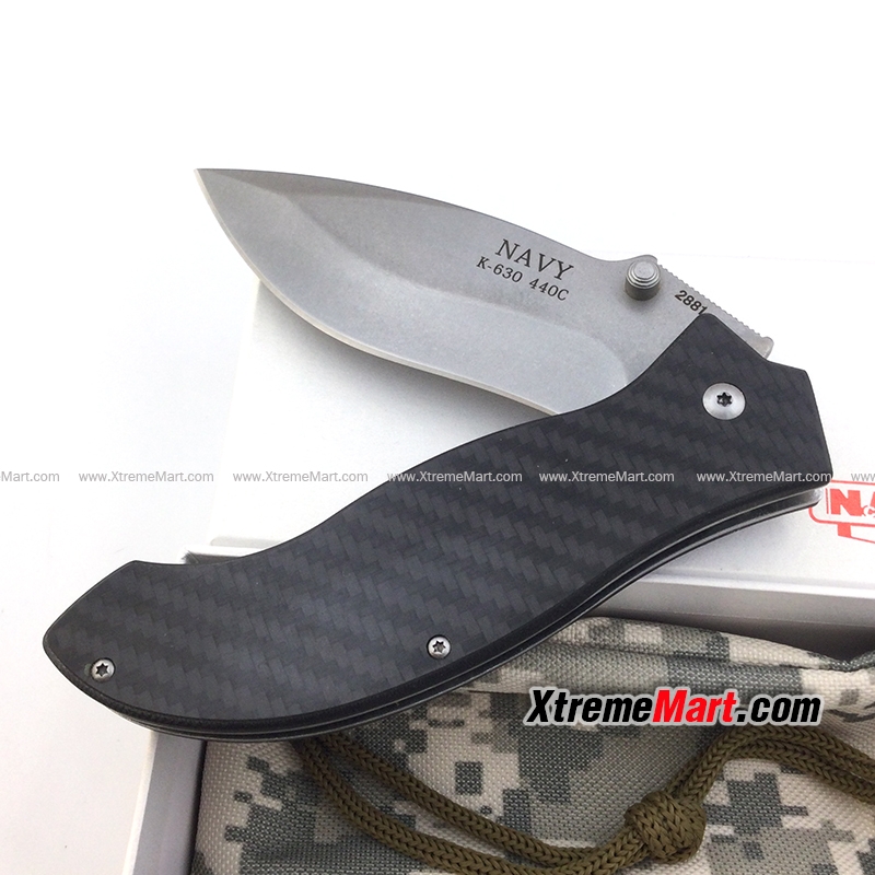 มีดพับ NAVY รุ่น K-630CF Liner Lock 440C stainless steel Folding Knife(Carbon Fiber)