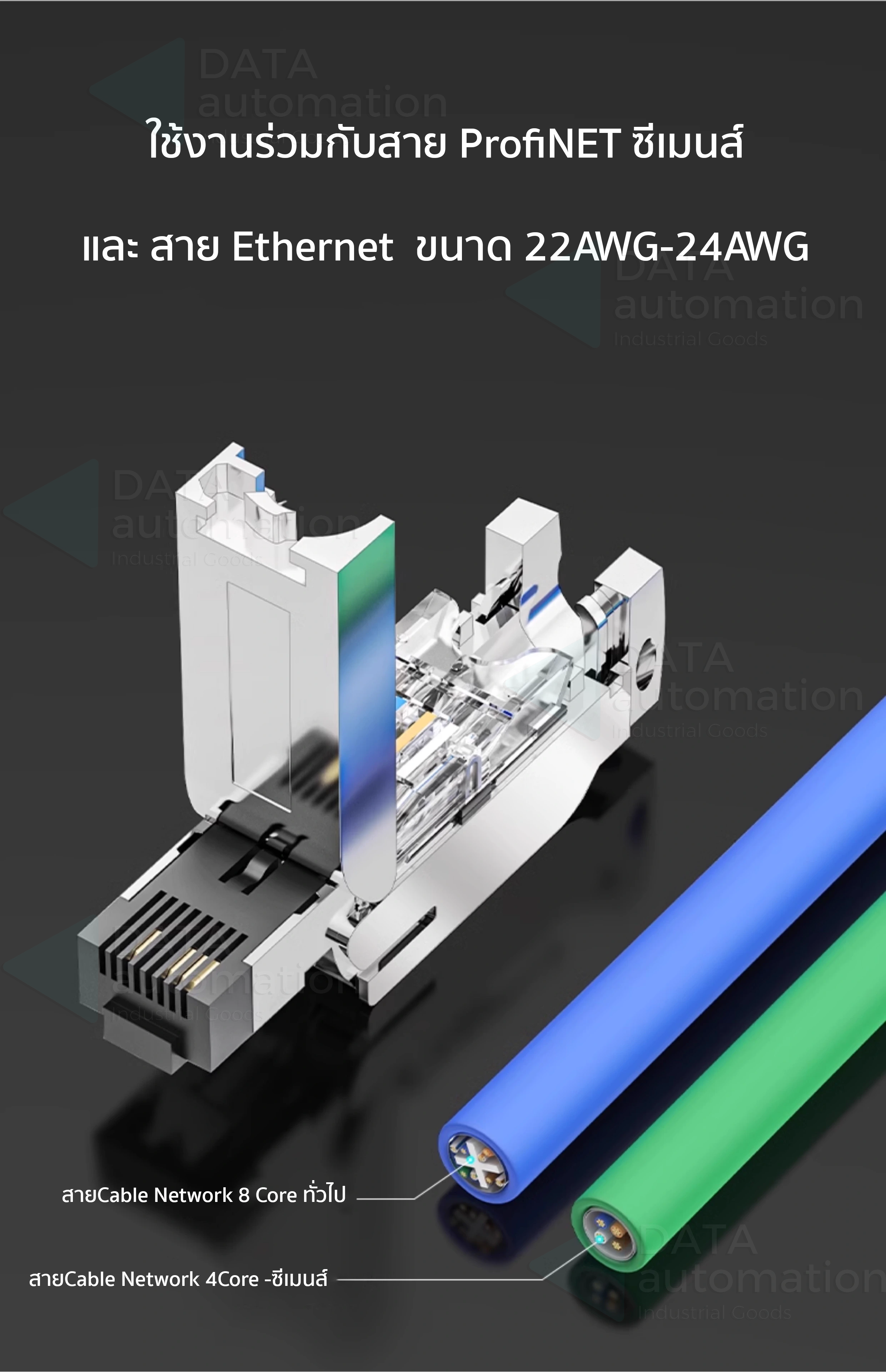 หัวแลน ProfiNET Connector RJ45 (ไม่ใช้คีมย้ำ,ใช้ซ้ำได้) ใช้ร่วมกับ PLC ซีเมนส์ CN-XMZ-4C