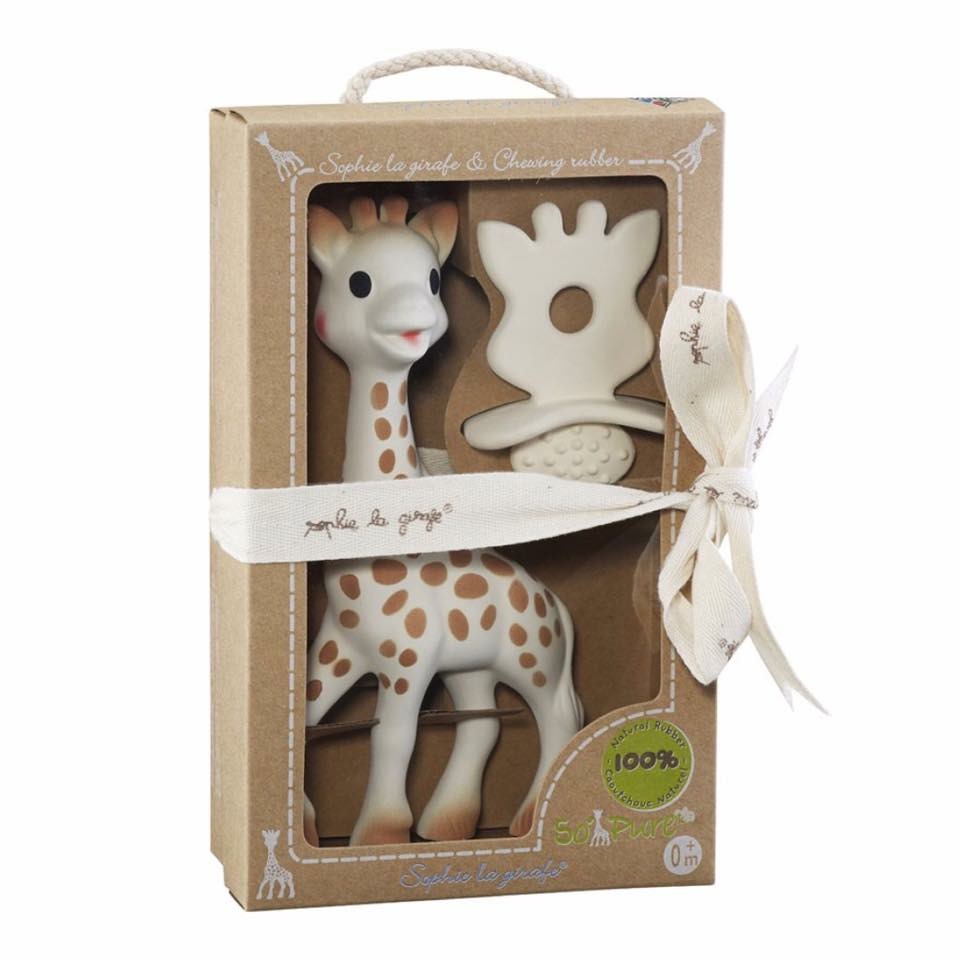 ชุดของขวัญยีราฟโซฟีพร้อมยางกัดจากธรรมชาติ Vulli รุ่น Sophie la Girafe & So'Pure Chewing Rubber