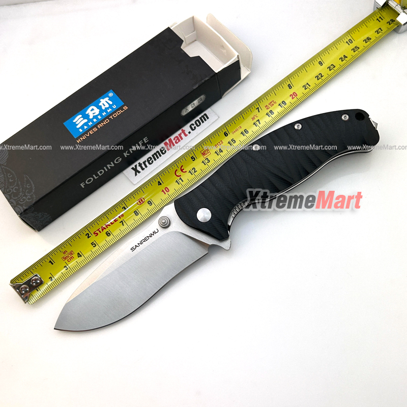 มีดพับ SANRENMU 1006-GB ด้าม G10 สีดำ จุดหมุนระบบตลับลูกปืน(Ball Bearing) เปิด-ปิด ลื่นมาก