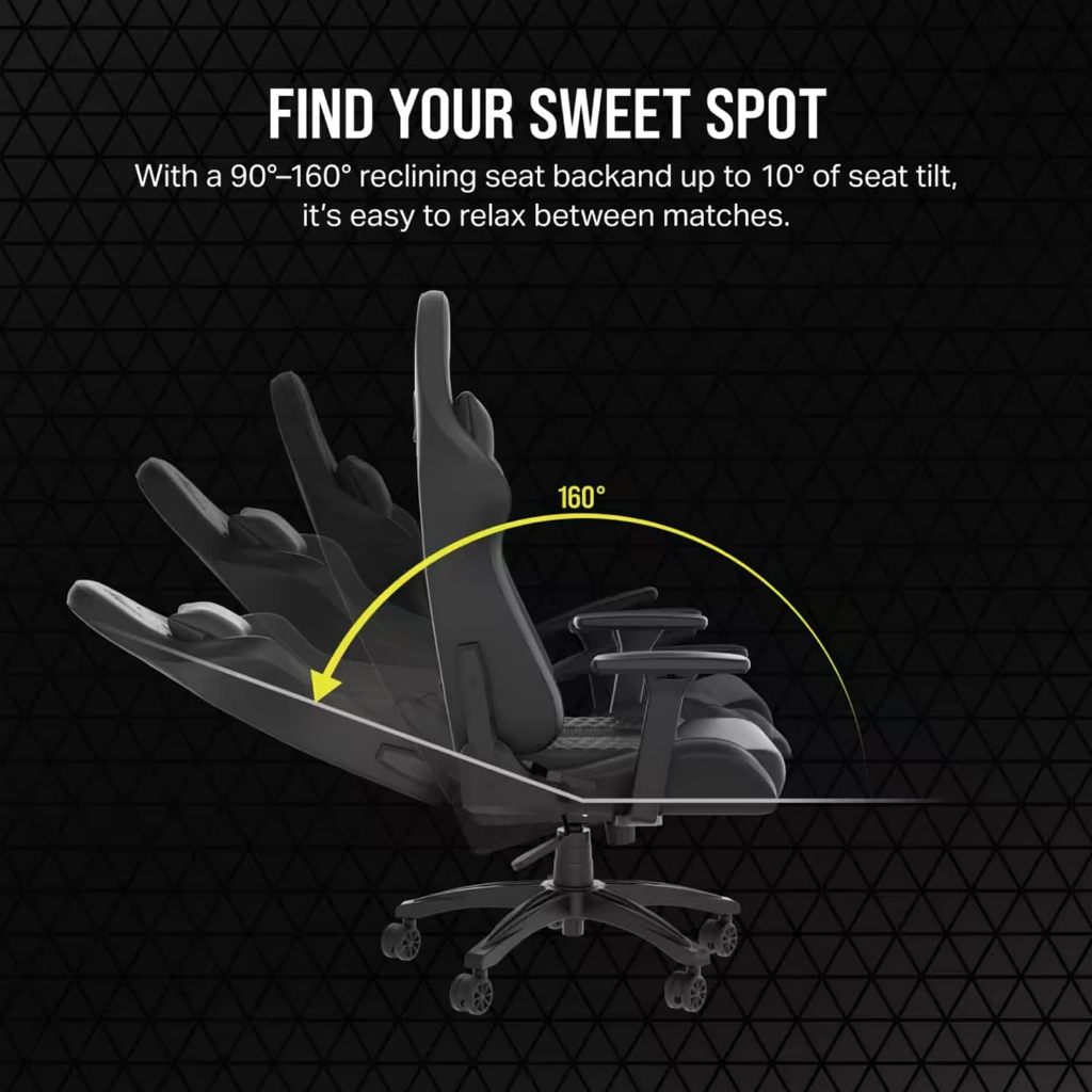 GAMING CHAIR Corsair TC100 Relaxed Gaming Chair, One Size, Black เก้าอี้ เก้าอี้เกมมิ่ง