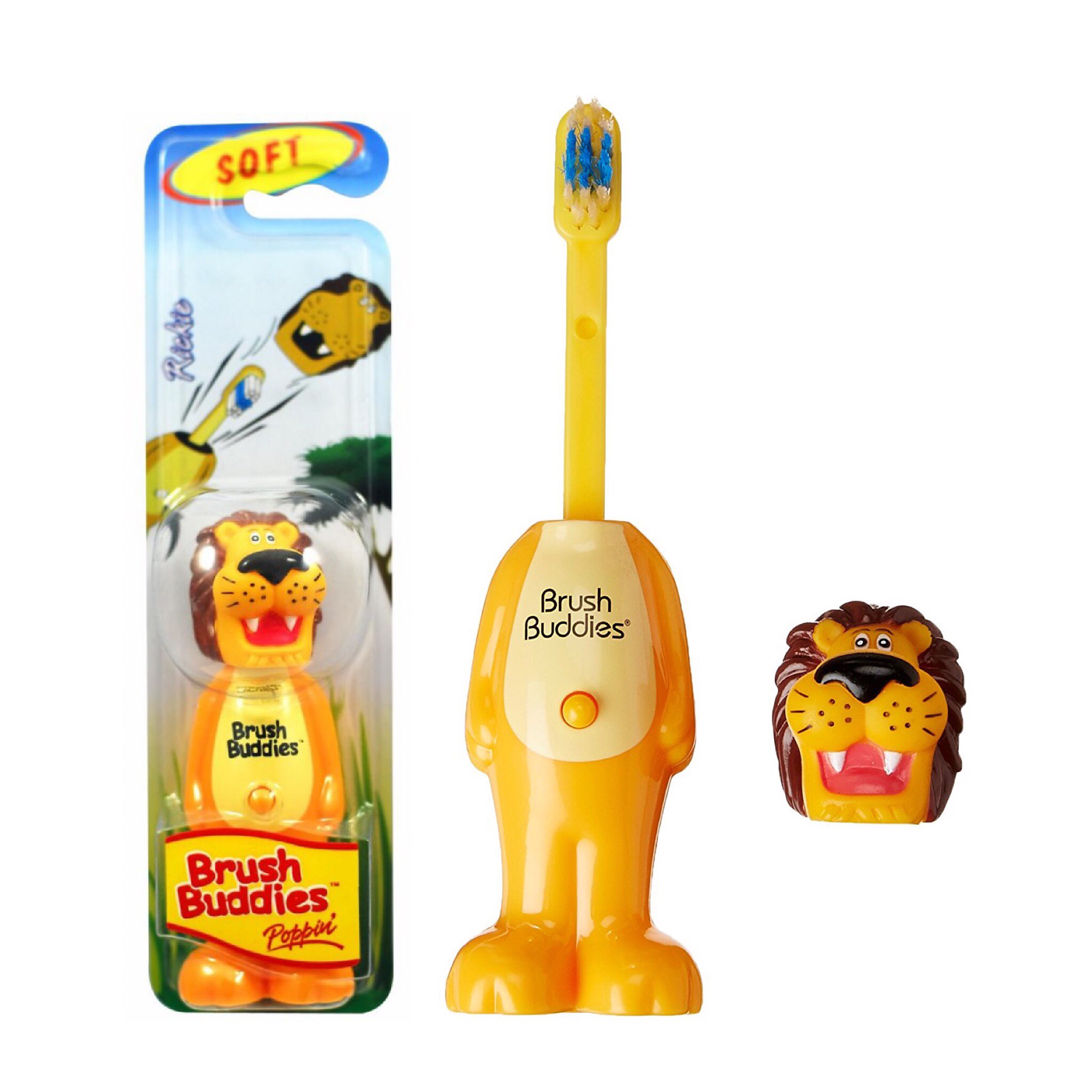 แปรงสีฟันเด้งดึ๋งปลอดสารพิษ Brush Buddies Poppin' Toothbrush (Rickie)