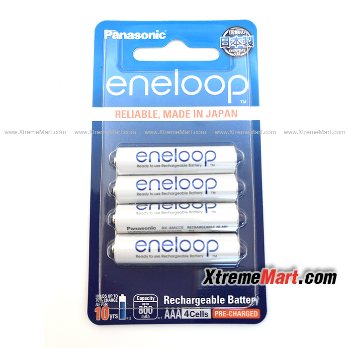 แบตเตอรี่ชาร์จ/ถ่านชาร์จ Panasonic Eneloop Size AAA BK-4MCCE/4NT (ก้อนละ)