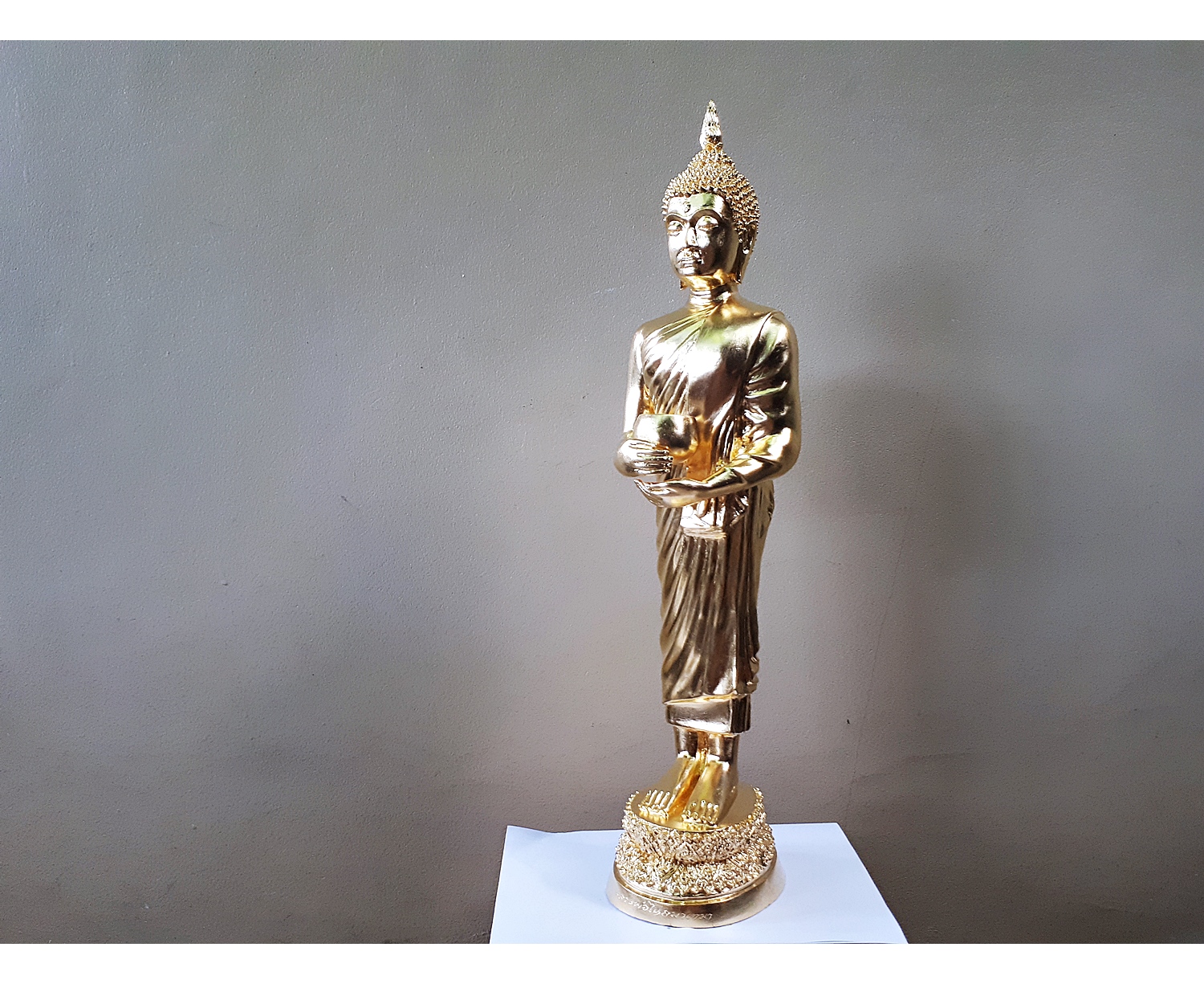 รูปหล่อ พระพุทธ หลวงพ่อไหลมาเทมา(สมเด็จองค์ปฐม ปางอุ้มบาตร อุดมสมบูรณ์มหาลาภ) - เนื้อทองเหลือง ปิดทองแท้ (องค์ใหญ่ขนาดตั้งบูชา สูง26นิ้ว) ปี2563 #รับประกันแท้ - หลวงพ่อเล็ก วัดท่าขนุน เป็นประธานปลุกเสกอฐิษฐานจิต