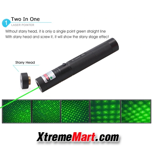 เลเซอร์ แสงสีเขียว Laser-303 ความยาวคลื่น 532nm Laser Pointer พร้อมแบตและเครื่องชาร์จ