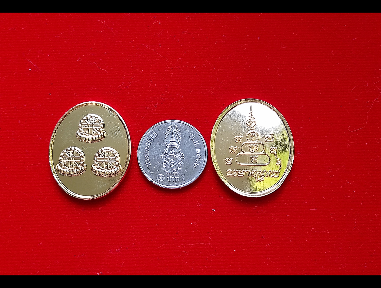 เหรียญหนุนดวง เนื้อชุบทอง ปี2564 (เป็น ยันต์ 3ดวง ดวงประสูติ ดวงตรัสรู้ ดวงปรินิพพาน ของพระพุทธเจ้า) (#ค้ำหนุนดวงชะตาตลอด24ชั่วโมงที่ใส่) #รับประกันแท้