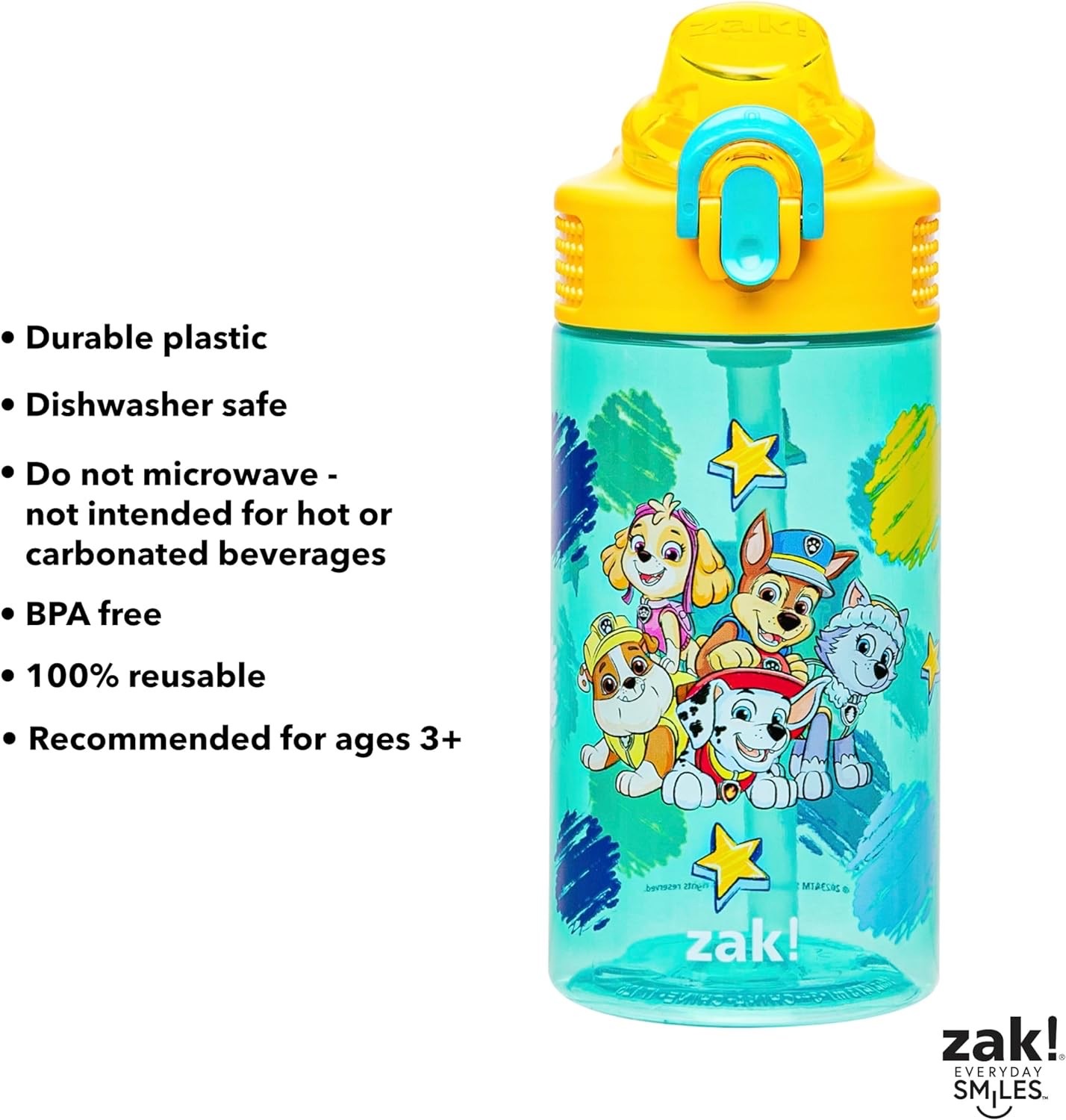 กระติกน้ำพร้อมหลอดดื่มสำหรับเด็ก Zak! Paw Patrol 16 Oz. Sage Covered Spout Bottle (Green)