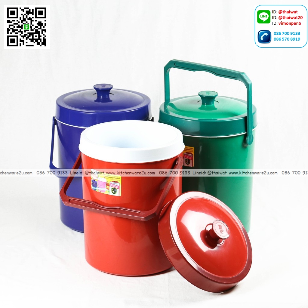 P01212 กระติกน้ำ 15 ลิตร 29.5*29.5*43 cm (ราคาขายส่งต่อ 12 ใบ:เฉลี่ย 190 บต่อใบ)