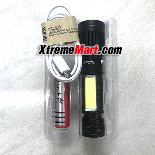 ไฟฉายพร้อมไฟโคมด้านข้าง แสงสีขาว RAYPAL APL-545 18000w Electric Torch Power Flashlight