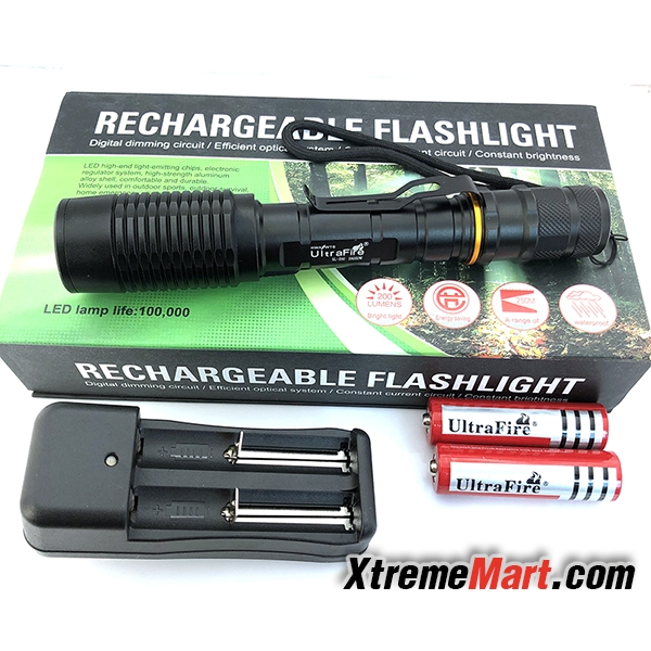 ชุดเซตไฟฉายซูม Ultrafire SL-280 Cree XM-L T6 800Lumens Flashlight 5 โหมด พร้อมแบตเตอรี่และเครื่องชาร์จ
