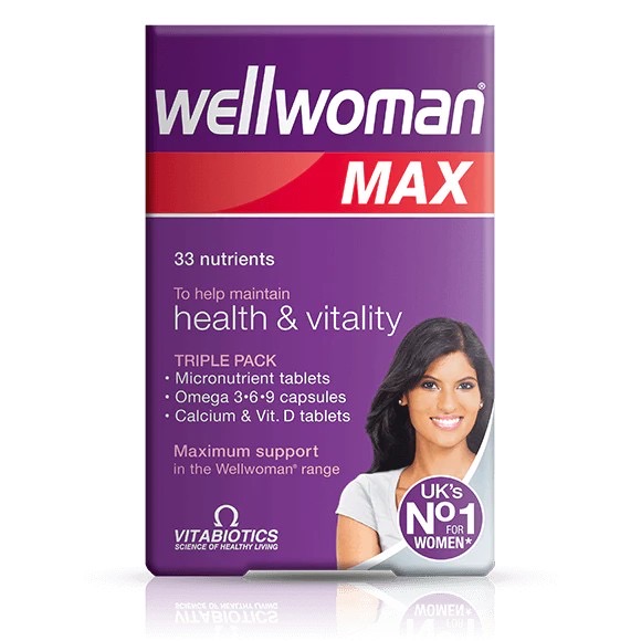วิตามินรวมสูตรเข้มข้นพิเศษสำหรับผู้หญิง Vitabiotics Wellwoman - Max