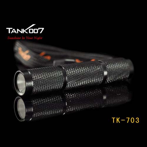 ไฟฉาย TANK007 รุ่น TK-703 หลอดLED Cree XR-E Q5 LED สว่าง 120 Lumens 1 Mode - สีดำ