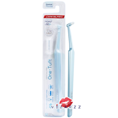 (สีฟ้า) Dentalpro One-Tuft เดนทรัลโปร แปรงกระจุก มีหัวแปรงทำมุมเหมาะสมและแน่น ปลายขนแปรงแหลม สั้นและนุ่มเป็นพิเศษ เหมาะสำหรับทำความสะอาดตามแนวเหงือกและบริเวณที่เข้าถึงยาก