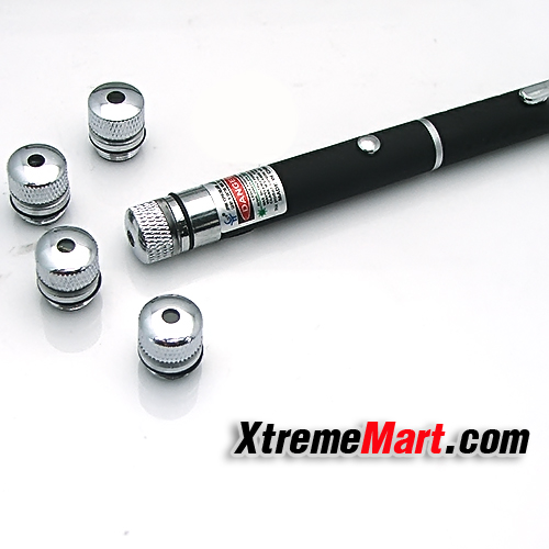 ปากกาเลเซอร์แสงสีเขียว 5 หัว ถอดเปลี่ยนได้ 5 in 1 Green Lasre Pointer